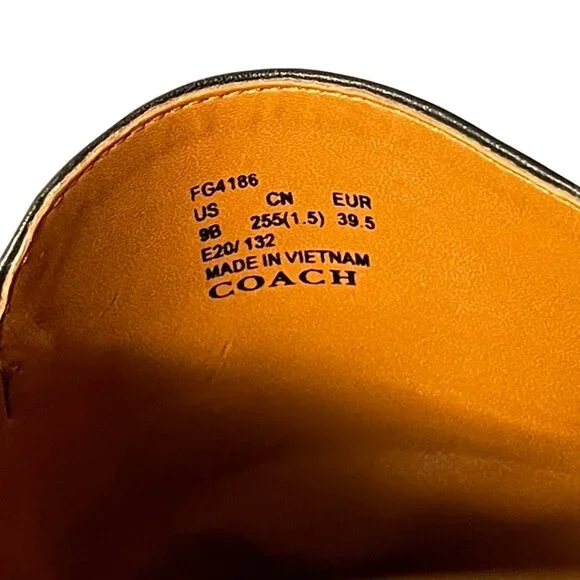 Coach Leather Chain Mules Slip-On Loafers Black Leather Size 9 - Picture 4 of 5